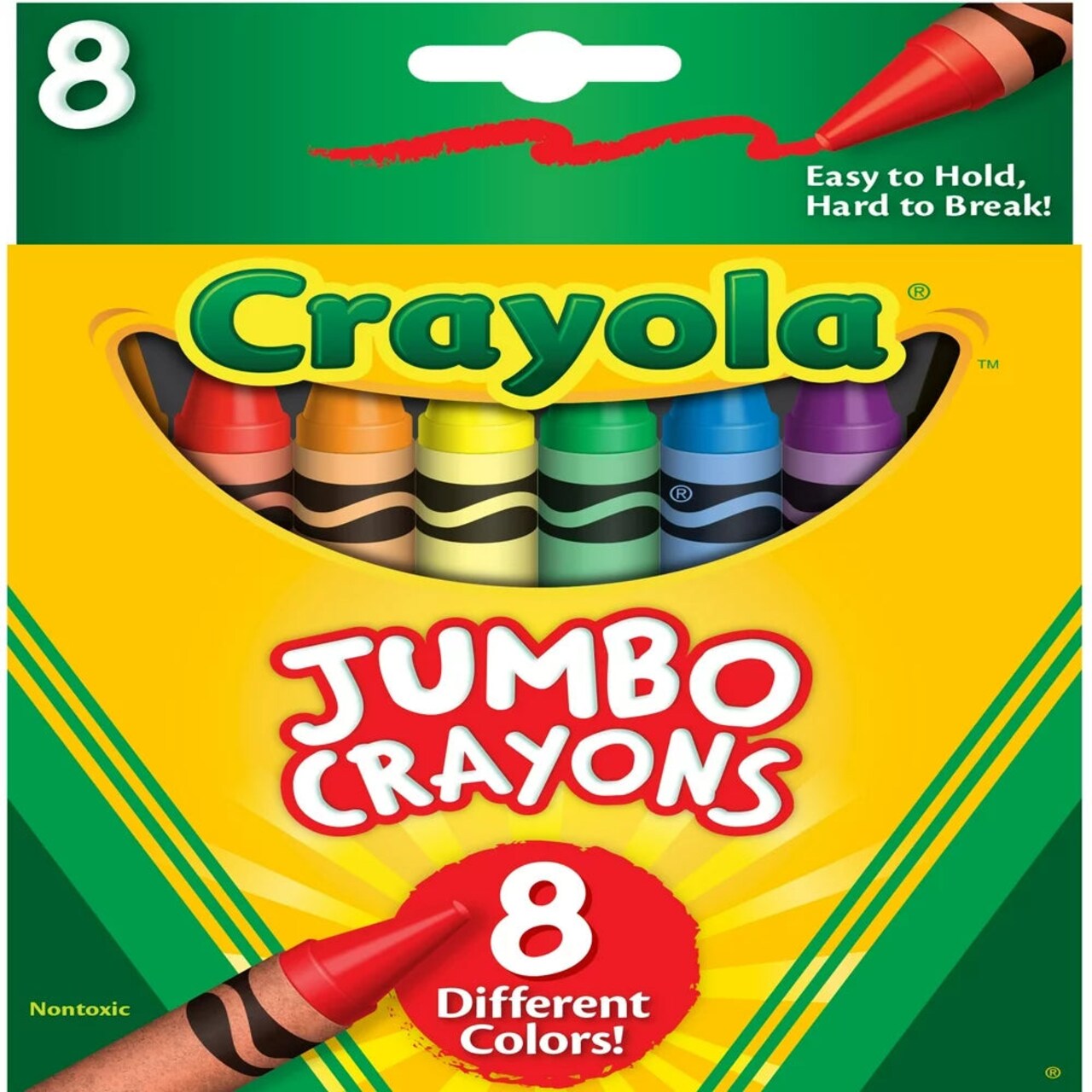 Crayola Jumbo Size Crayons in Tuck Box, Set of 8